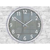 Wanduhr Louis Grey Zahlen Weiss Und 3D Rahmen, Moderne Stille Wanduhr, Unikat Uhr 30cm von ModernClock