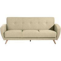 Zweisitzer Schlafsofa Beige aus Microfaser Rücken Klappmechanik von Möbel4Life