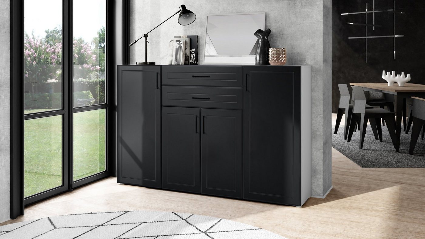 Möbelhandel Klipenstein Highboard Texas, Sideboard Kommode Landhausstil, Korpus Weiß matt Möbelhandel Klipenstein Highboard Texas, Sideboard Kommode Landhausstil, Korpus Weiß matt von Möbelhandel Klipenstein