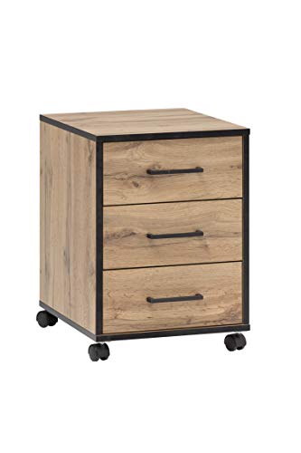 Möbelpartner Montana Rollcontainer 146466, Holzdekor, Eiche Landhaus Dekor, 40,1 x 50 x 57 cm von Möbelpartner