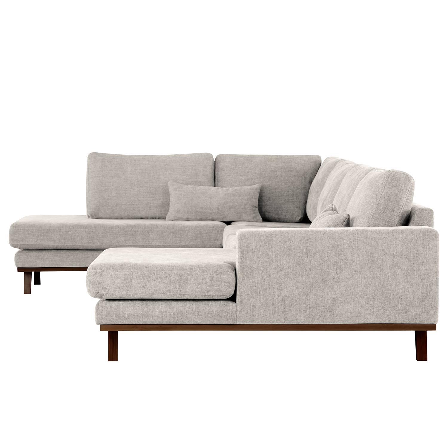 home24 Wohnlandschaft Grau Webstoff Cieli 371 x 81 x 219cm Longchair davorstehend rechts / Ottomane links Buche Dunkel Modern home24 Wohnlandschaft Grau Webstoff Cieli 371 x 81 x 219cm Longchair davorstehend rechts / Ottomane links Buche Dunkel Modern von home24