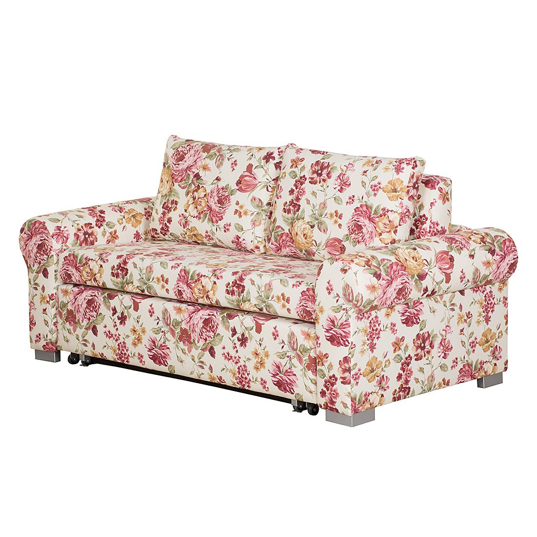 mooved Schlafsofa Latina XII 2-Sitzer Beige/Pink Webstoff 165x90x90 cm mit Schlaffunktion und Bettkasten von Mørteens