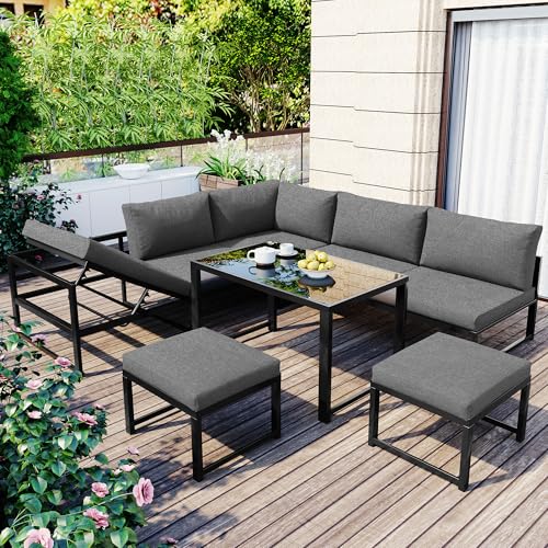Moimhear Garten Loungesessel Set, Aluminium Sitzgruppe für Gartenbalkon, mit Liegefunktion, 4-Fach Verstellbarer Rückenlehne, inkl. weicher Sitz- und Rückenpolster, grau Moimhear Garten Loungesessel Set, Aluminium Sitzgruppe für Gartenbalkon, mit Liegefunktion, 4-Fach Verstellbarer Rückenlehne, inkl. weicher Sitz- und Rückenpolster, grau von Moimhear