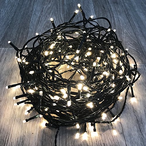 200er LED Tannenbaum Lichterkette Weihnachtslichterkette Warmweiß für Innen & Außen Weihnachtszeit Party Grünes Kabel von Mojawo