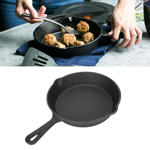 Gusseisenpfanne, Bratpfanne Gusseisen, Bratpfanne aus Gusseisen, 10/16/20/26cm, Antihaft Frying Pan, Gleichmäßige Hitzeverteilung, für den Backofen, unter Dem Grill Oder auf Dem Grill(10CM) von Mokernali