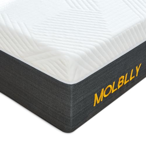 Molblly Matratze 90x200, kaltschaummatratze 90 x 200 Rückenentlastende Zweistufiger Aufbau Weiß&Grau Höhe 15 cm orthopädische 7 Zonen Matratze Härtegrad 3 von Molblly