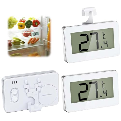 3 Stk Kühlschrankthermometer, Digital Kühlschrank Thermometer mit Gut Lesbarem LCD-Anzeige Gefrierschrank Thermometer mit Frost Alarm Thermometer kühlschrank für Zuhause, Restaurants, Küche von Molbory