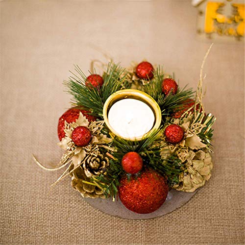 Molinter Kerzenhalter Kerzenständer Weihnachten Teelichthalter Bemalte Schmiedeeiserne für Party Home Tisch Dekoration (Rot) von Molinter