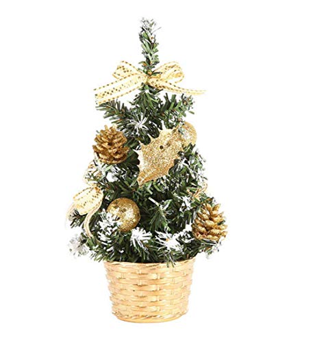 Molinter Mini Weihnachtsbaum Künstlicher Weihnachten Baum Christbaum Tannenbaum mit ständer Weihnachtsdeko Weihnachten Deko Geschenk (Gold) von Molinter