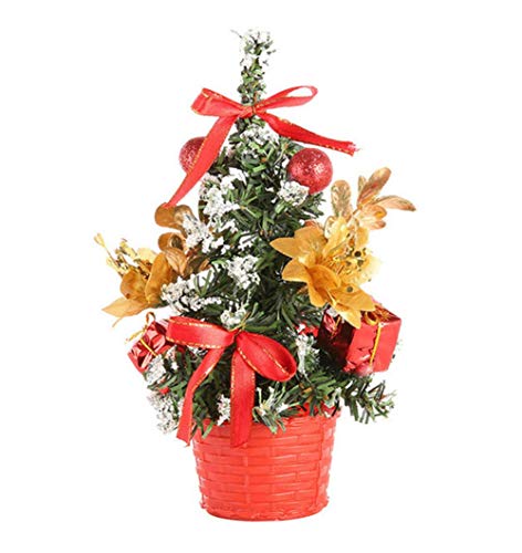 Molinter Mini Weihnachtsbaum Künstlicher Weihnachten Baum Christbaum Tannenbaum mit ständer Weihnachtsdeko Weihnachten Deko Geschenk (Rot) von Molinter