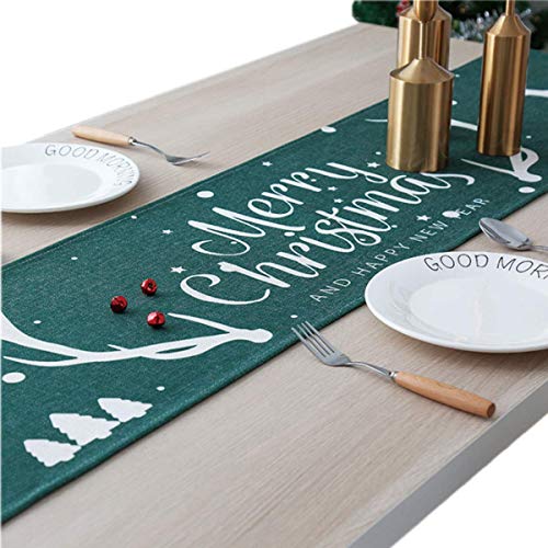 Molinter Tischläufer Weihnachten Tischband Baumwolle Leinen Tischdecke Desktop für Esszimmer Küche Dekoration (B, 30 * 180) von Molinter