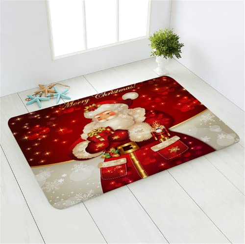 Molinter Weihnachtsteppich Weihnachten Area Rug 3D rutschfest Fußmatten Teppiche Dekor für Wohnzimmer Schlafzimmer Küche Weihnachten Teppich Bodenmatte Urlaub Dekorationen (Stil 3) von Molinter