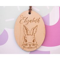 Ostern Korb Tag, Personalisierte Holz Osterei Benutzerdefinierte Bunny Namen Tag von MomentidiVita