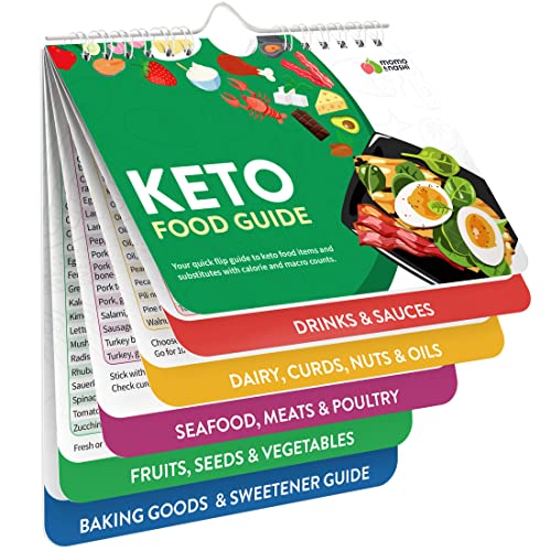 Momo & Nashi Keto-Spickzettel-Magnet-Broschüre – Keto-Diät für Anfänger & Schnuller-Set – magnetisches Keto-Lebensmittellisten-Planungstool Diagramm Gewichtsverlust, kohlenhydratarme ketogene von Momo & Nashi
