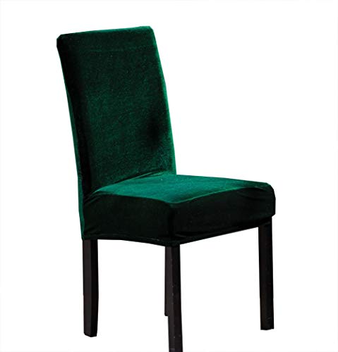 Monba Stretch-Stuhlhussen aus Samt, für Esszimmerstühle, waschbar, Dunkelgrün, 6 Stück von Monba