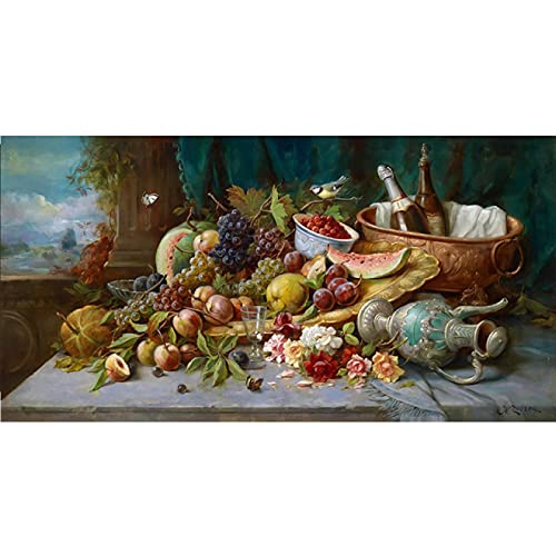 Stillleben-Leinwand-Kunstdrucke, Leinwand-Wand-Kunstdruck, Obst botanisch, Stillleben-Bilder Dekorationen für Wohnkultur-50 x 100 cm ohne Rahmen von Mondi Art Store