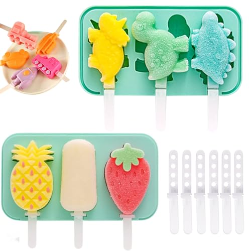 Eisformen Eis am Stiel, 2 Stück Silikon Eis am Stiel Formen, Popsicle Eiscreme Cakesicles Formen, BPA freie, DIY kinder Kreative eis Formen für Stieleis Wiederverwendbar mit Deckel von MonoFresh