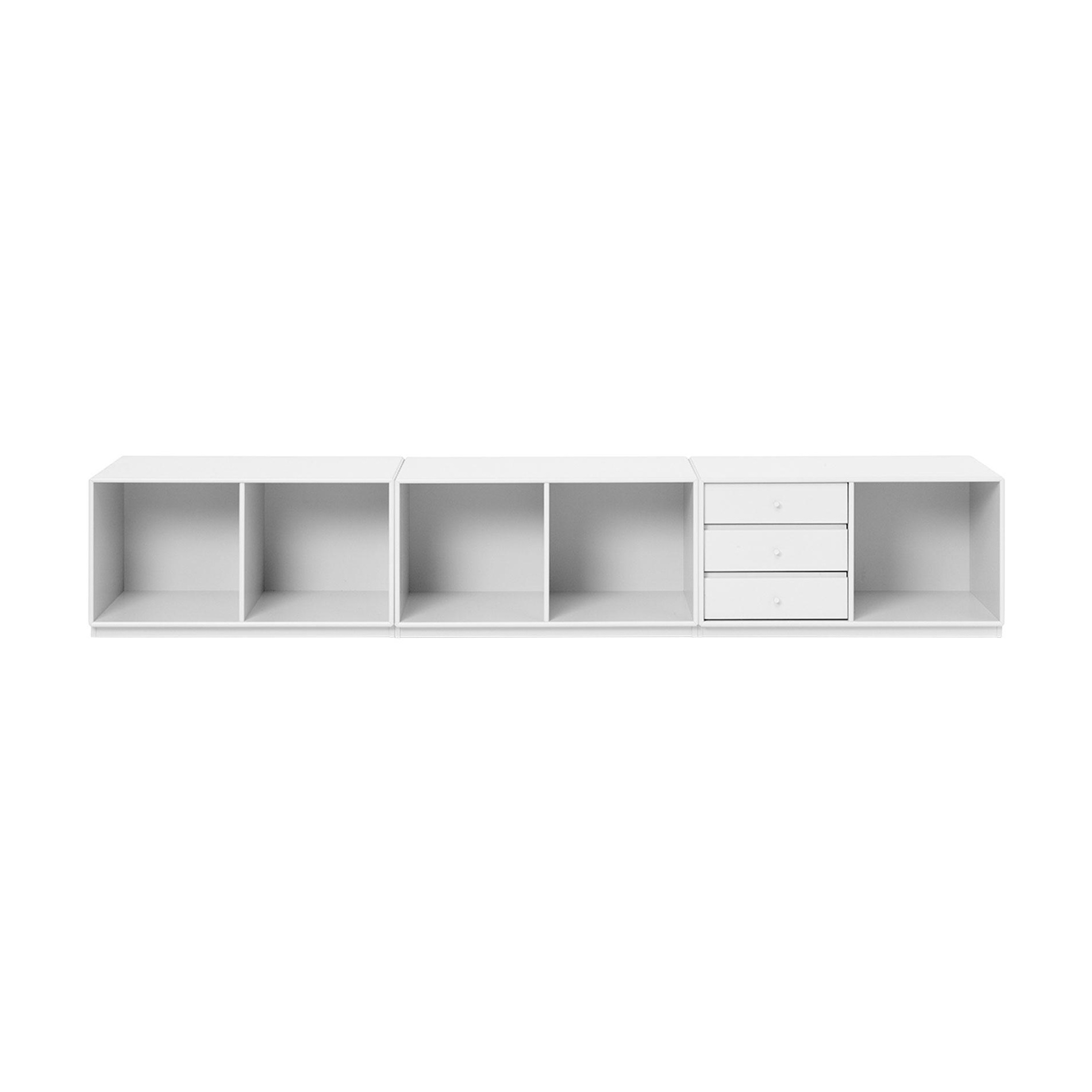 Montana - Rest Sideboard mit Schubladen H 38,4cm - new white 101/lackiert/BxHxT 208,8x38,4x38cm/Wasserbasierter Lack von Montana