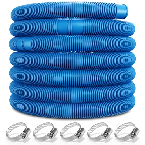MONZANA® Poolschlauch 14m Ø 32mm blau flexibel mit Muffen Schwimmbadschlauch Pumpenschlauch Wasserschlauch Saugschlauch von Monzana