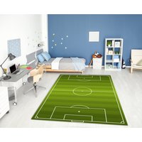 Fußballplatz Teppich Waschbarer Geschenk Für Fußballliebhaber Und Sportfans von MoonLightHomesDesign
