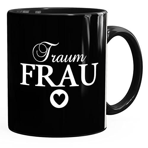 MoonWorks® Kaffee-Tasse Traumfrau/Traumman Geschenk Liebe Valentinstag Weihnachten Traumfrau schwarz unisize von MoonWorks