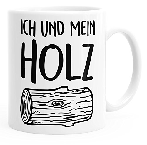 MoonWorks Kaffee-Tasse Ich und mein Holz Holzi einfarbig weiß unisize von MoonWorks