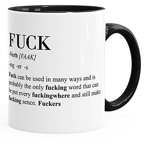 MoonWorks Tasse Fuck Wörterbuch Dictionary Kaffee-Tasse schwarz unisize von MoonWorks