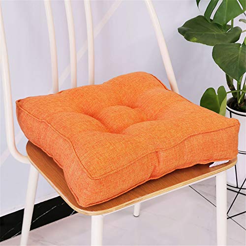 Morbuy Platz Stuhlkissen, 100% Baumwolle Dicke Polsterung Sitzkissen für Gartenstuhl, Küche oder Esszimmerstuhl - Bequeme Atmungsaktiv Indoor Outdoor Stuhlauflage (40 * 40,Orange) von Morbuy
