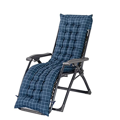 Morbuy Deckchair Auflagen für Gartenliegen, Sonnenliege Kissen Garten Innenhof Gepolstertes Bett Relax-Liegestuhl Sitzauflage für Deckchair, Innen, Außen (48x170cm,Blau kariert) von Morbuy