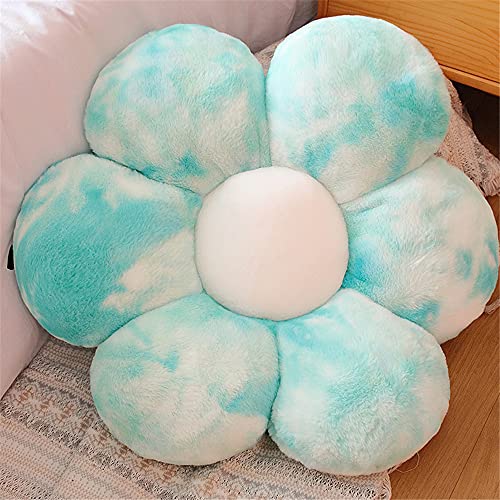 Morbuy Plüsch Kissen Blumenform Sitzkissen Stuhlkissen, Kopfkissen Sitzpolster Sofakissen Stuhl Kissen, Weiche Flauschige Verdickte Bodenkissen Kinderzimmer Dekor (65x65cm,Blau) von Morbuy