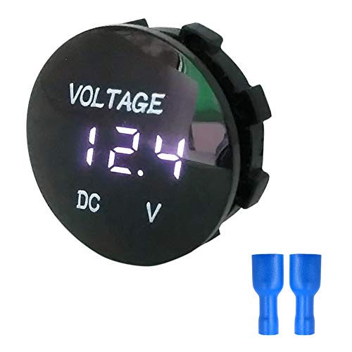 Auto Wasserdichtes Digitales Voltmeter, MoreChioce 5V-51V Digital Voltmeter Amperemeter Mini Voltmeter mit Digitaler LED Anzeige On-Board Voltmeter Detektor für Auto Motorrad LKW,Weiß von MoreChioce