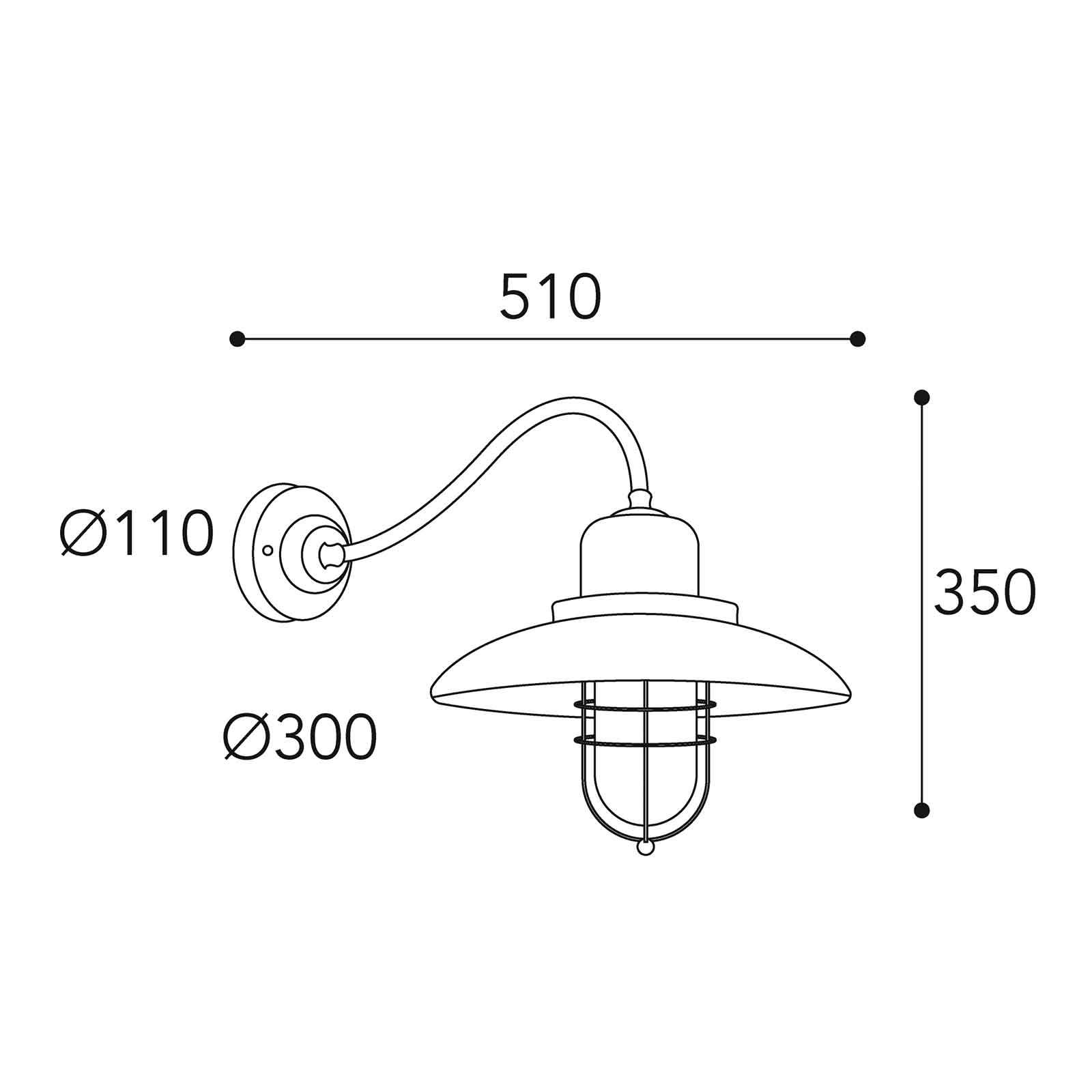 Wandlampe Patio Cage 3300 messing antik/klar von Moretti Luce