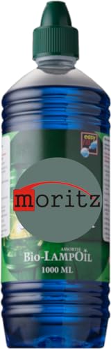 Moritz 1 Liter Bio Lampenöl blau farbig für Öllampen Bambusfackeln Gartenfackel und Wandfackeln von Moritz