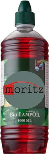 Moritz 1 Liter Bio Lampenöl rot farbig für Öllampen Bambusfackeln Gartenfackel und Wandfackeln von Moritz