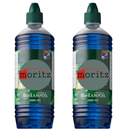Moritz 2 Liter Bio Lampenöl blau farbig für Öllampen Bambusfackeln Gartenfackel und Wandfackeln von Moritz