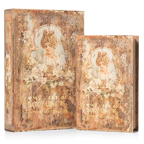 Moritz 2er Set Buchtresor Buchattrappe Deko Dame Frau Vintage Blumen Buch Safe Box Schatulle Buchhülle Geldversteck von Moritz