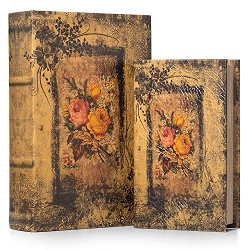 Moritz 2er Set Buchtresor Buchattrappe Deko Rosen Blumen Strauß Buch Safe Box Schatulle Buchhülle Geldversteck von Moritz