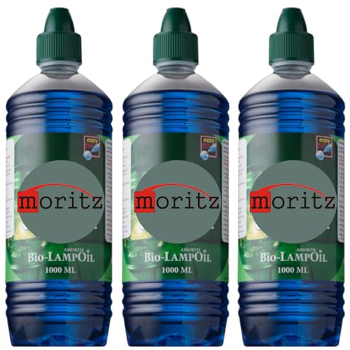 Moritz 3 Liter Bio Lampenöl blau farbig für Öllampen Bambusfackeln Gartenfackel und Wandfackeln von Moritz