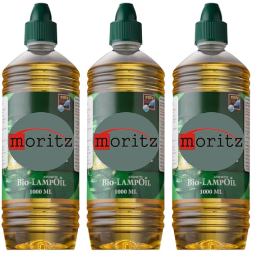 Moritz 3 Liter Bio Lampenöl gelb farbig für Öllampen Bambusfackeln Gartenfackel und Wandfackeln von Moritz