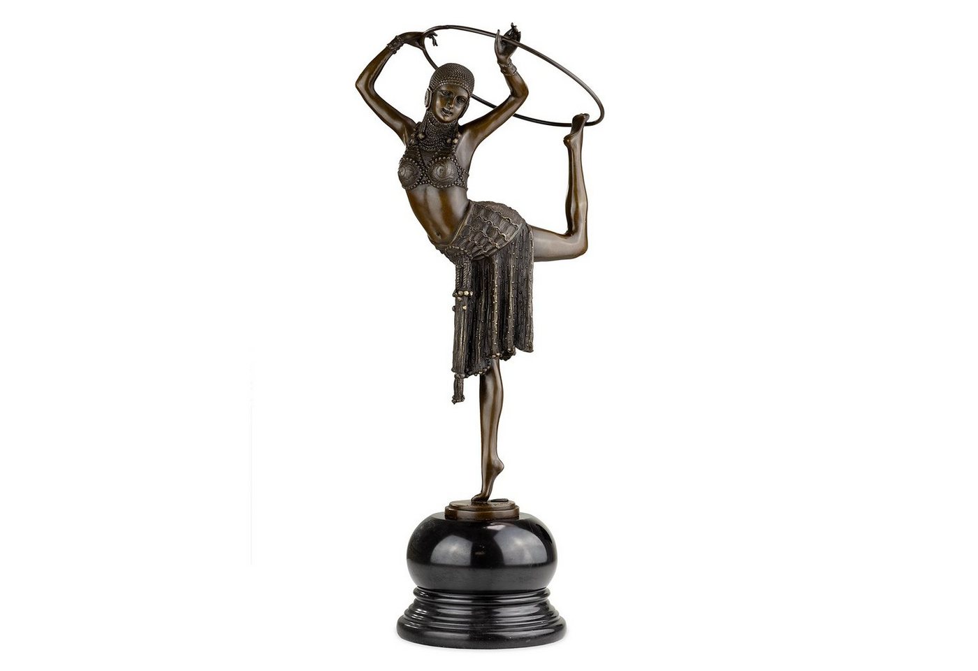 Moritz Dekofigur Bronzefigur Hula Hoop Tänzerin, Bronzefigur Figuren Skulptur für Regal Vitrine Schreibtisch Deko von Moritz