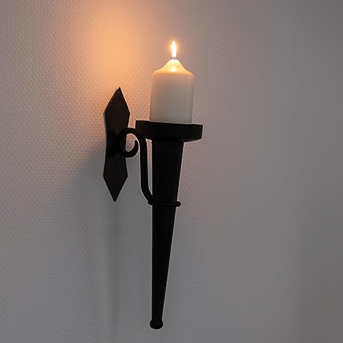 Moritz Wandkerzenhalter 45 cm Metall schwarz antik Stil Wandkerzenleuchter Kerzenhalter Leuchter von Moritz