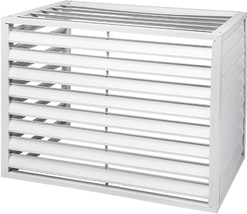 Morlinca Verkleidung Klimaanlage Außengerät Klimaanlage Abdeckung Schutzgitter Aluminium Klimaanlagenabdeckung Blumenständer Sichtschutz Zäune Einfache Montage,White styleb,2to3P von Morlinca