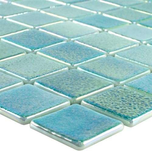 Glas Schwimmbad Pool Mosaik Fliesen Matte McNeal Türkis 38 Hamam Bad Dampfdusche von Mosafil