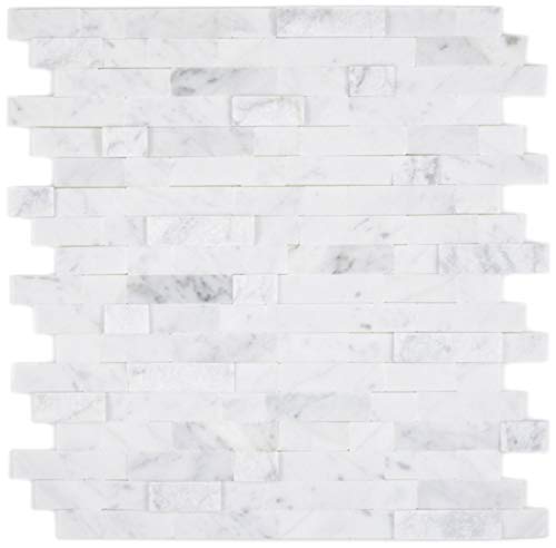 Selbstklebende Mosaikmatte Verbund Naturstein Carrara für WAND KÜCHE Fliesenspiegel Thekenverkleidung Wandverblender von conwire