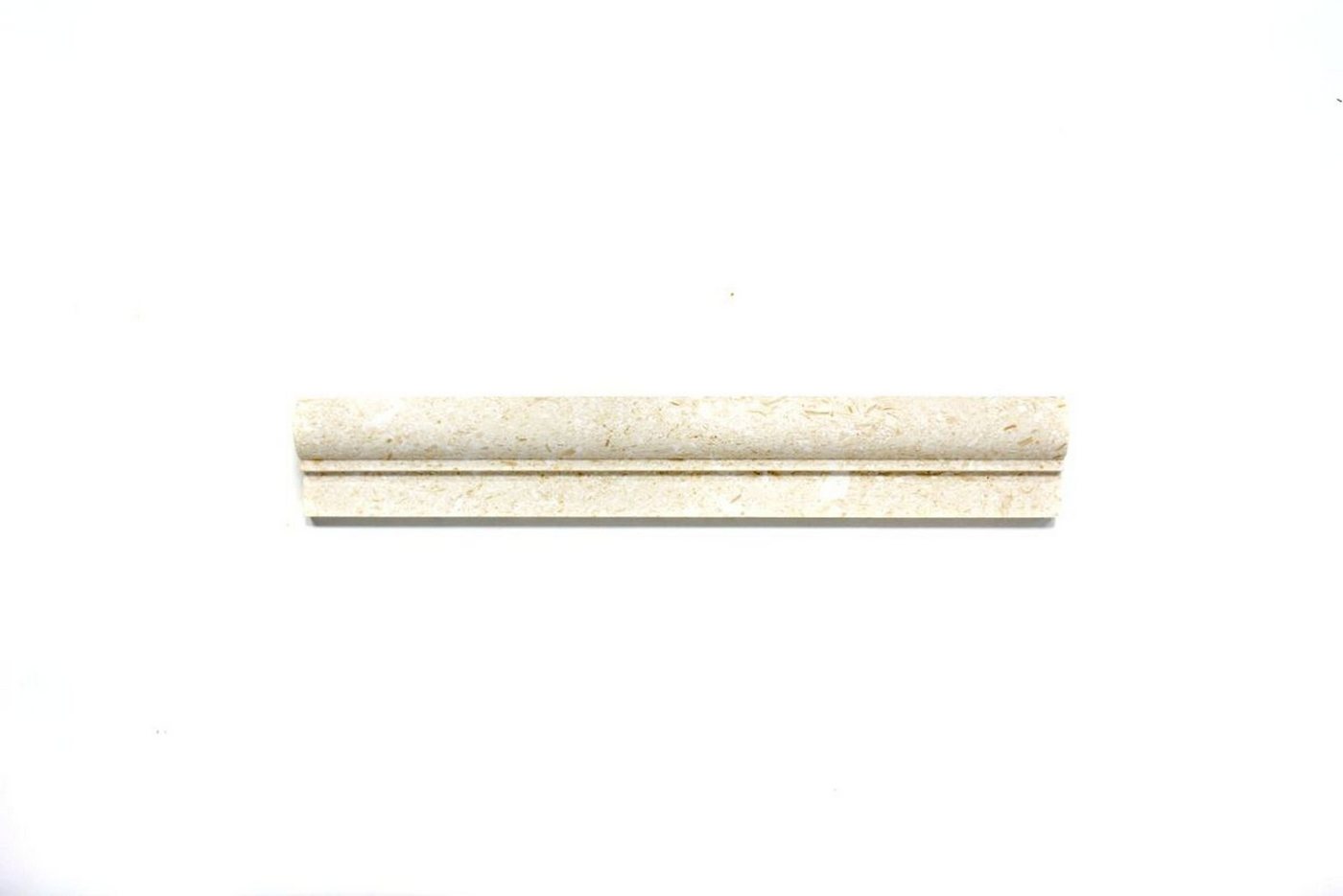 Mosani Fliesen-Bordüre Profil Kalk Natursteinmosaik Borde weiß matt / 10 Stück von Mosani