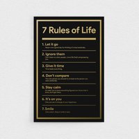 7 Regeln Des Lebens - Motivierende Und Inspirierende Leinwand Für Unternehmer, Dekor Büro, Wohnzimmer Oder Arbeitsplatz von Motivelt