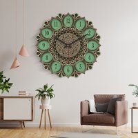 Wanduhr Aus Holz, Buntes Mandala, Mehrschichtige Wanduhr, Silent Sweep Holz Wanddekoration, Indien Wohndekoration Geschenk von MoureDesignArt