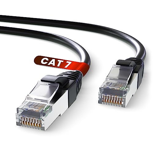 Mr. Tronic Cat 7 Ethernet Kabel 15m, CCA Hochgeschwindigkeits Ethernet Kabel, Innenbereich Patch LAN Netzwerkkabel mit RJ45 Stecker | 28AWG, SFTP geschirmtes Internetkabel (15 Meter, Schwarz) von Mr. Tronic