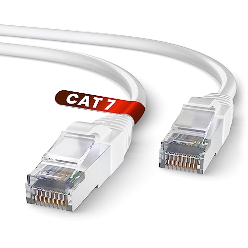 Mr. Tronic Cat 7 Ethernet Kabel 20m, CCA Hochgeschwindigkeits Ethernet Kabel, Innenbereich Patch LAN Netzwerkkabel mit RJ45 Stecker | 28AWG, SFTP geschirmtes Internetkabel (20 Meter, Weiß) von Mr. Tronic