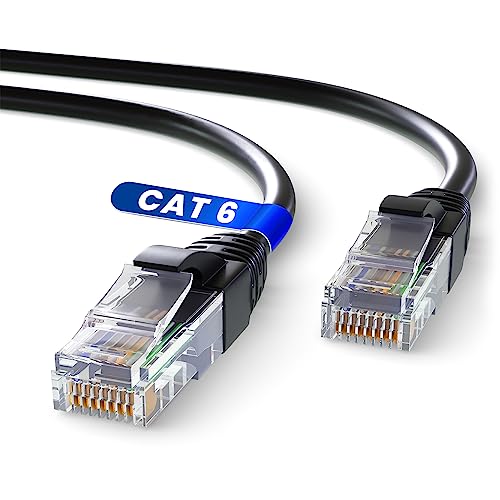 Mr. Tronic 30m Ethernet Netzwerkkabel, Cat 6 LAN Netzwerkkabel mit RJ45 Anschlüssen für schnelle & zuverlässige Internetverbindung, AWG24-Patchkabel | 1Gbps UTP Cat6 CCA Patchkabel (30 Meter, Schwarz) von Mr. Tronic